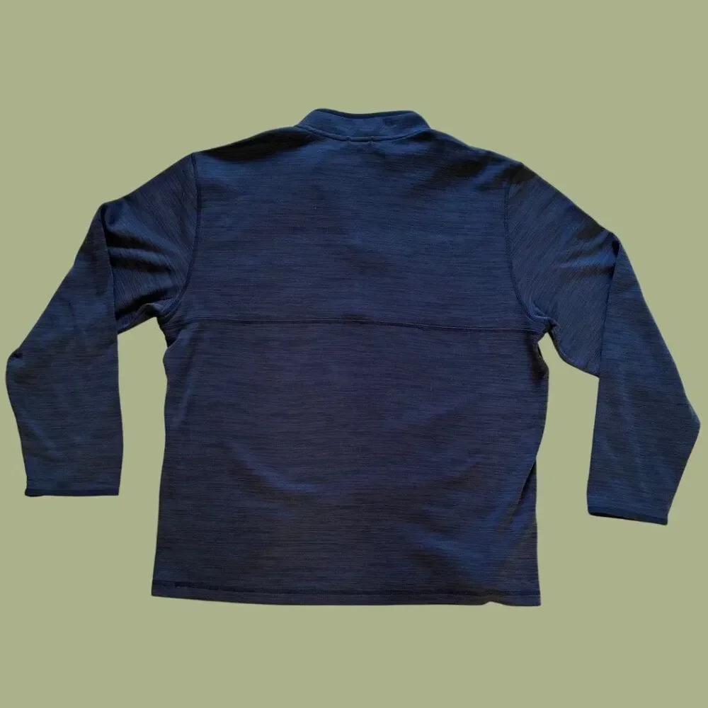 NWOT Solaris Navy/Blue Heather Men's Mock Collar Pullover w/zipper XL